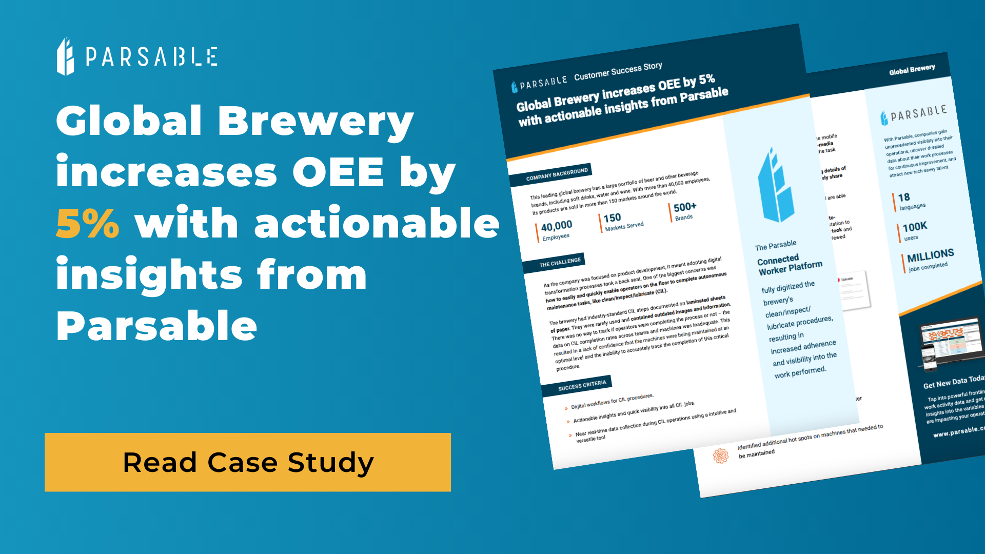 Global Brewery increases OEE by 5% with actionable insights from Parsable